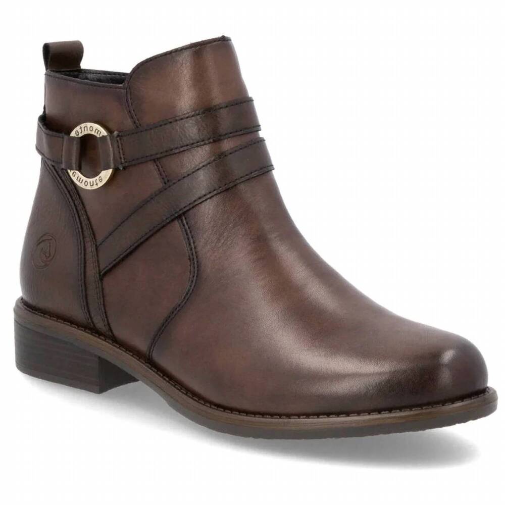 NEW REMONTE women's leather boots in nougat/nougat